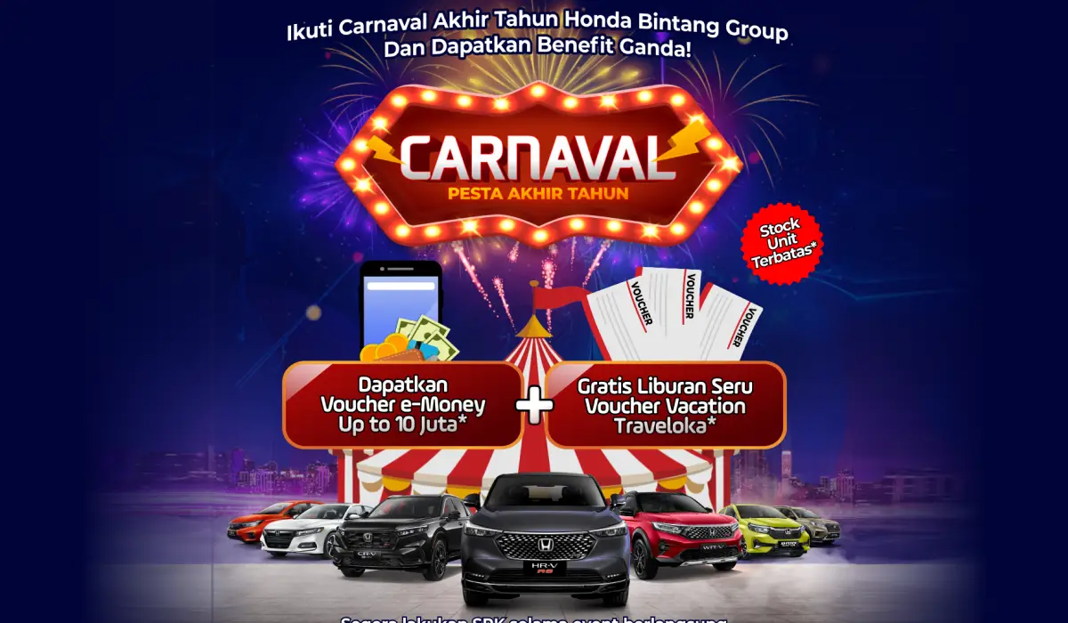 Honda Bintang Boyolali Hadirkan CARNAVAL Pesta Akhir Tahun: Saatnya Miliki Mobil Impian dengan Keuntungan Luar Biasa!